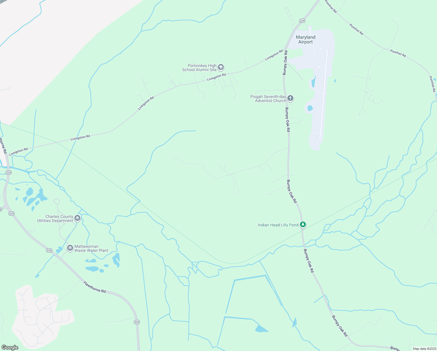 map of restaurants, bars, coffee shops, grocery stores, and more near 6543 Ashland Road in La Plata