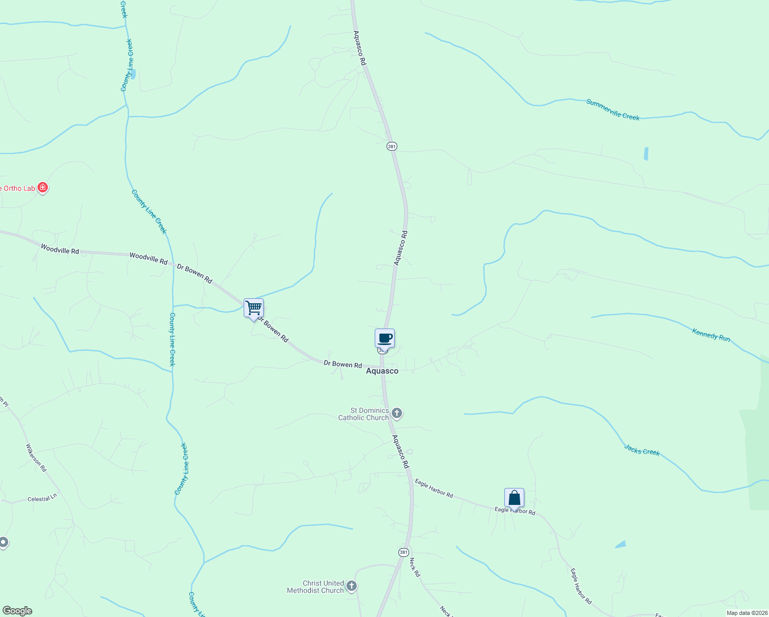 map of restaurants, bars, coffee shops, grocery stores, and more near 21809 Aquasco Road in Aquasco