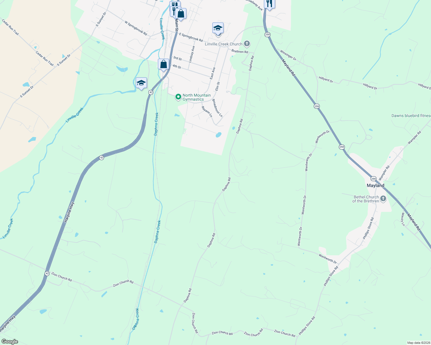 map of restaurants, bars, coffee shops, grocery stores, and more near in Broadway