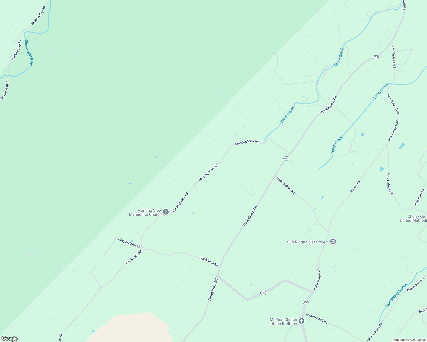 map of restaurants, bars, coffee shops, grocery stores, and more near 10630 Morning View Road in Singers Glen