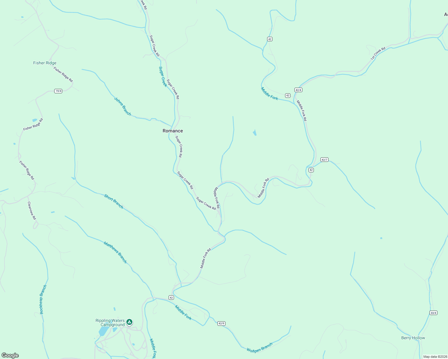 map of restaurants, bars, coffee shops, grocery stores, and more near 4601 Middle Fork Road in Advent