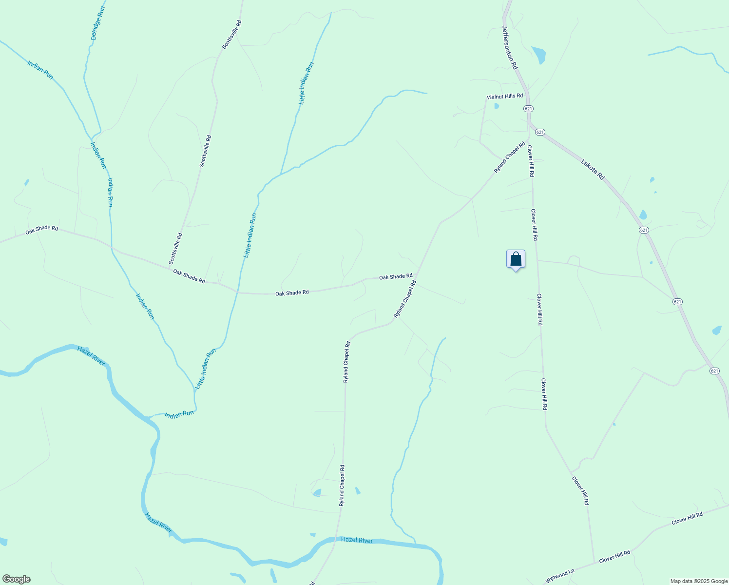 map of restaurants, bars, coffee shops, grocery stores, and more near 18282 Oak Shade Road in Jeffersonton