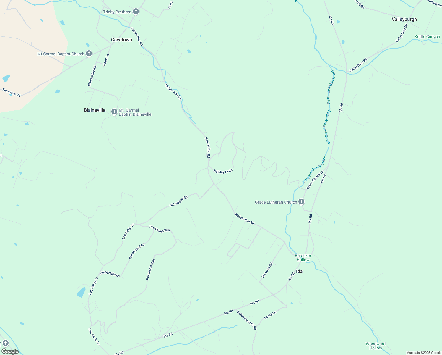map of restaurants, bars, coffee shops, grocery stores, and more near 52 Richards Lane in Luray