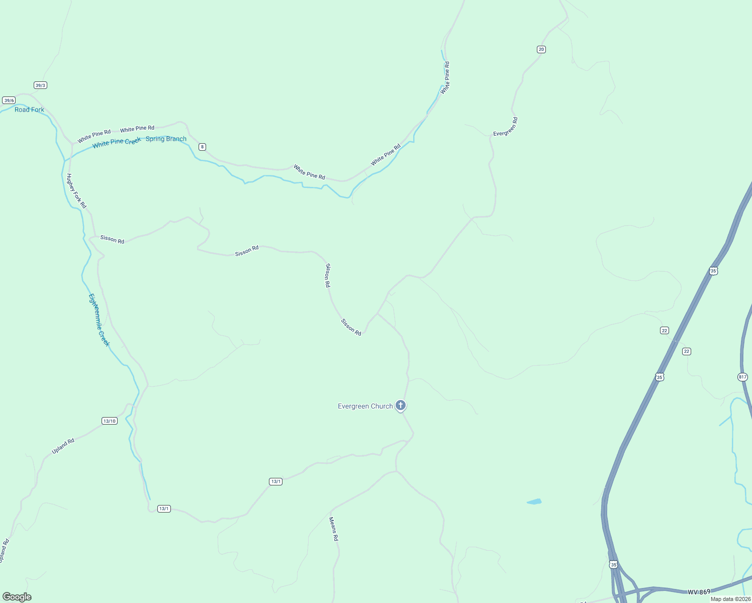 map of restaurants, bars, coffee shops, grocery stores, and more near 3245 Evergreen Road in Fraziers Bottom