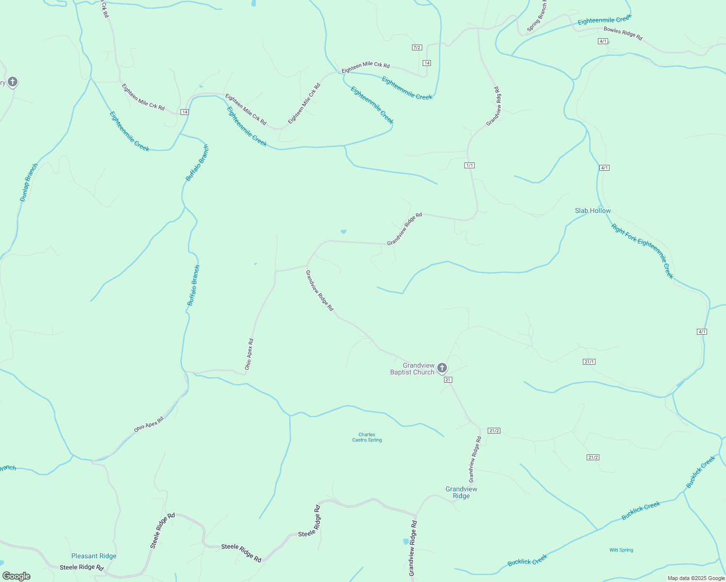 map of restaurants, bars, coffee shops, grocery stores, and more near 3628 Grandview Ridge Road in Leon