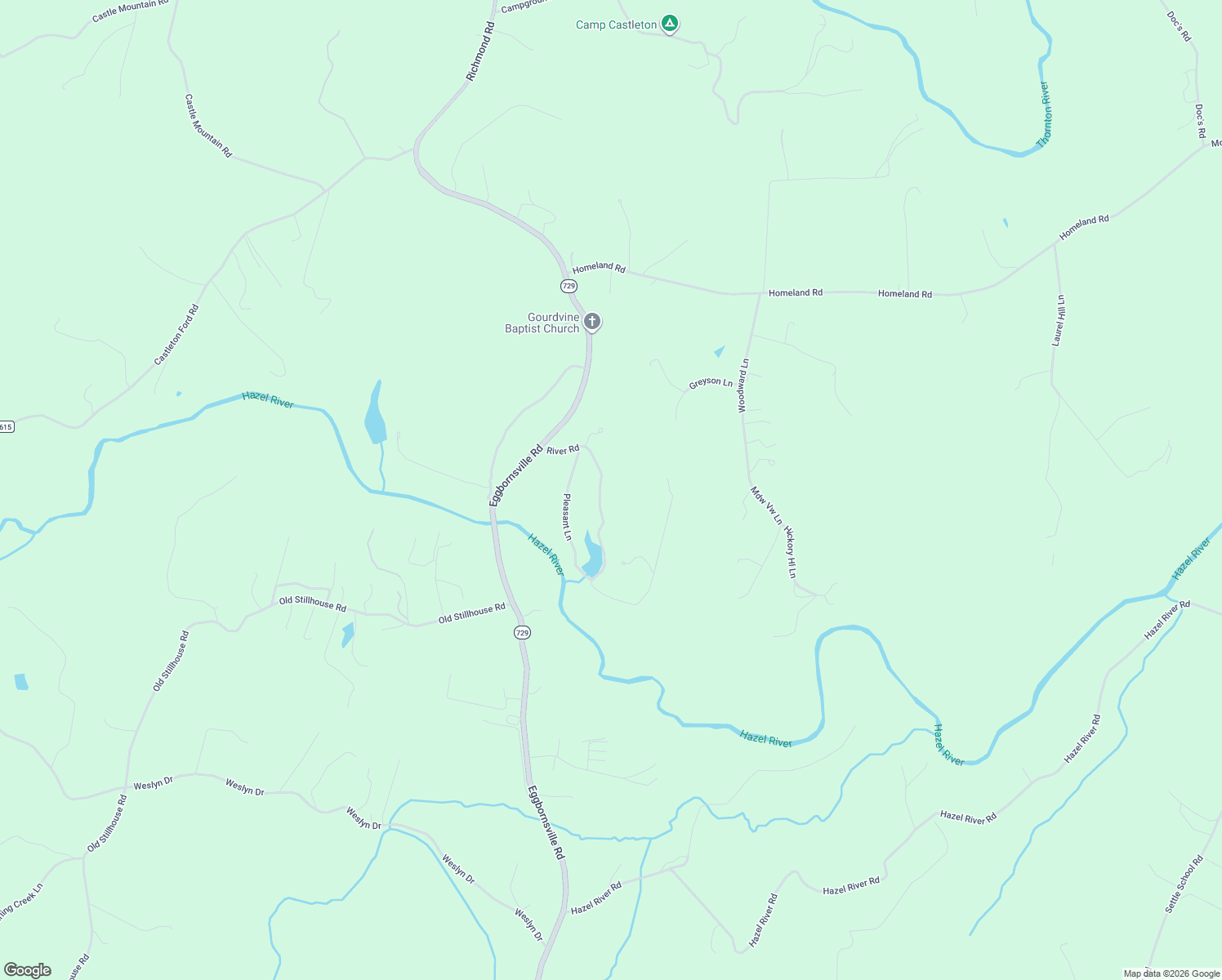 map of restaurants, bars, coffee shops, grocery stores, and more near 10277 River Road in Rixeyville