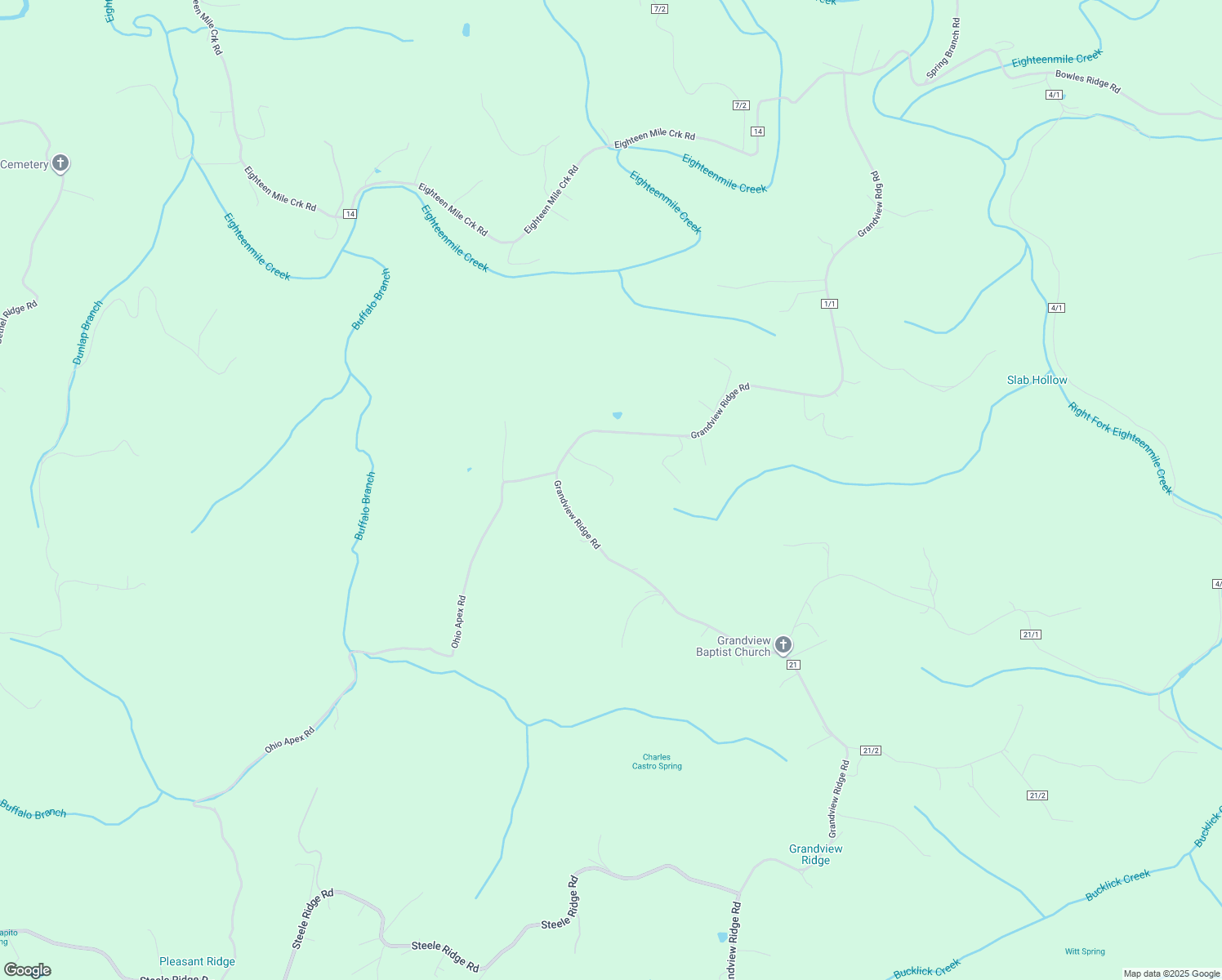 map of restaurants, bars, coffee shops, grocery stores, and more near 3628 Grandview Ridge Road in Leon
