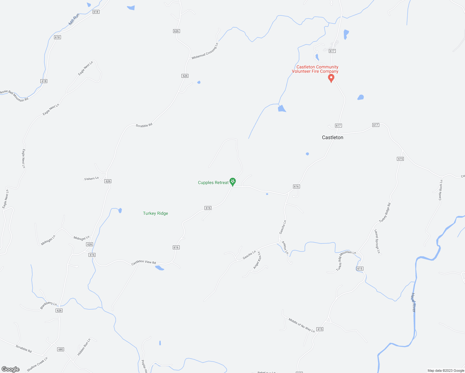 map of restaurants, bars, coffee shops, grocery stores, and more near Castleton View Road in Castleton