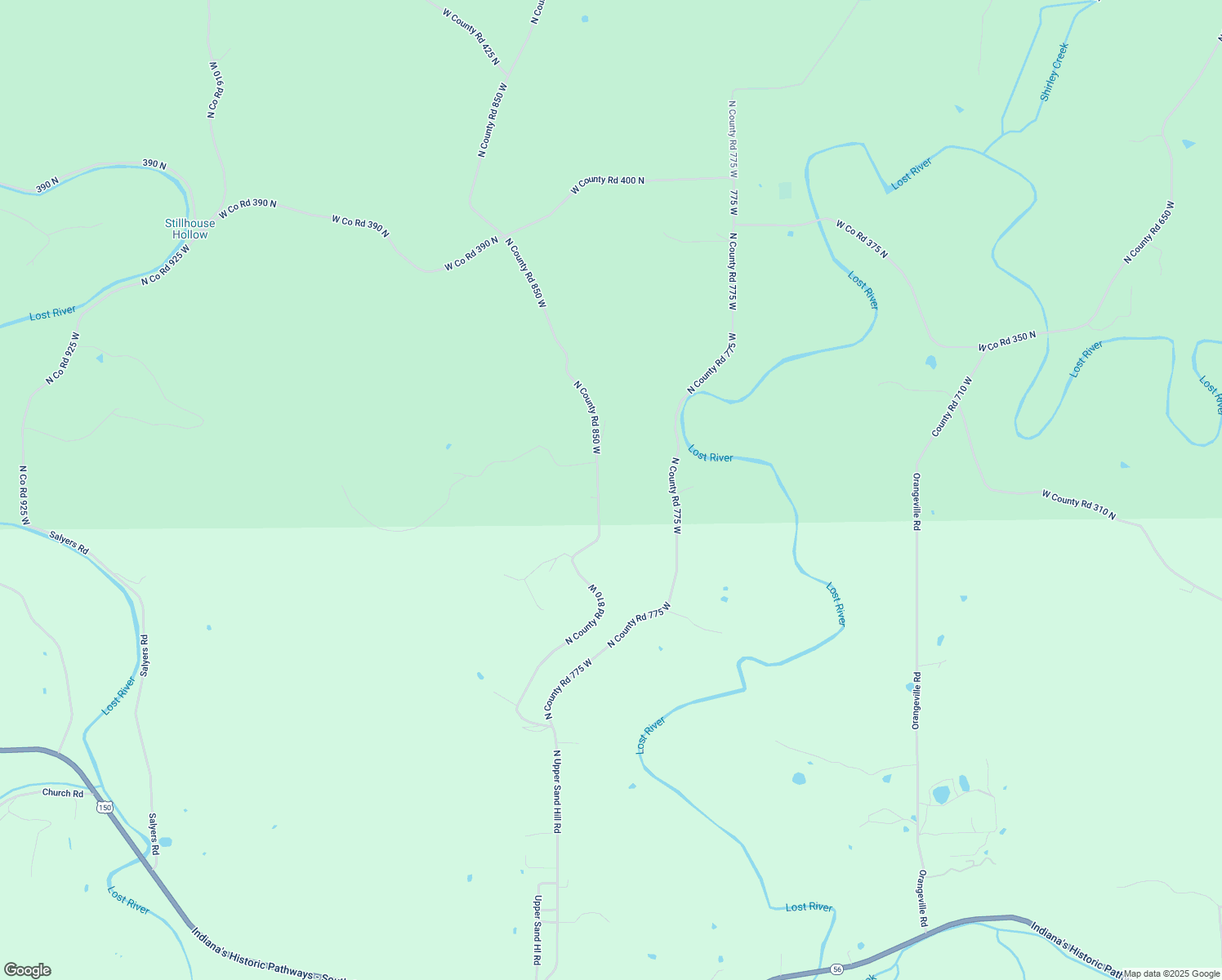map of restaurants, bars, coffee shops, grocery stores, and more near 3094 North Co Road 810 West in West Baden Springs