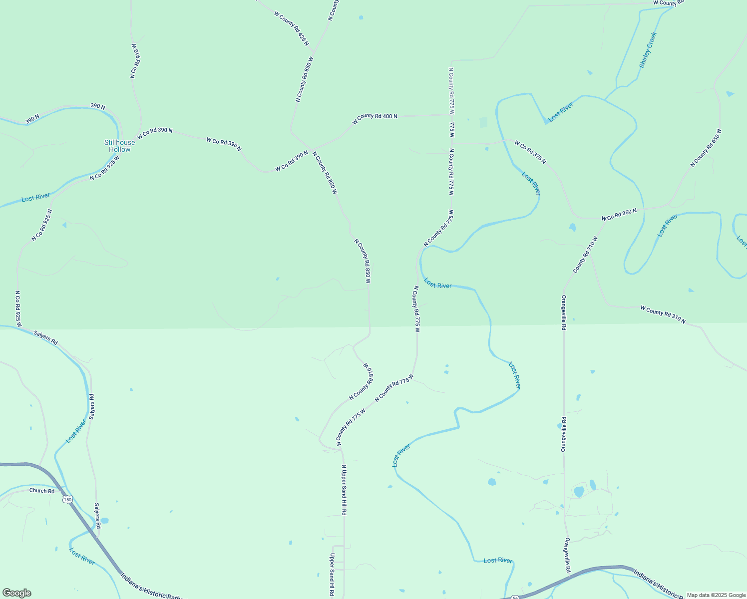 map of restaurants, bars, coffee shops, grocery stores, and more near 3094 North County Road 810 West in West Baden Springs