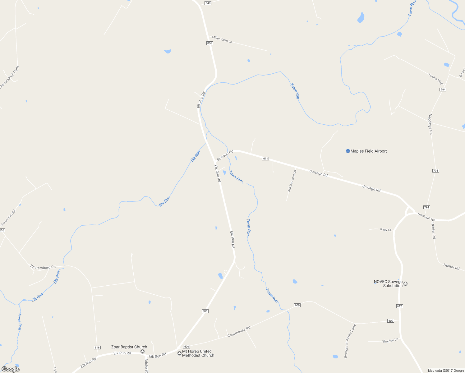 map of restaurants, bars, coffee shops, grocery stores, and more near 10517 Elk Run Road in Catlett