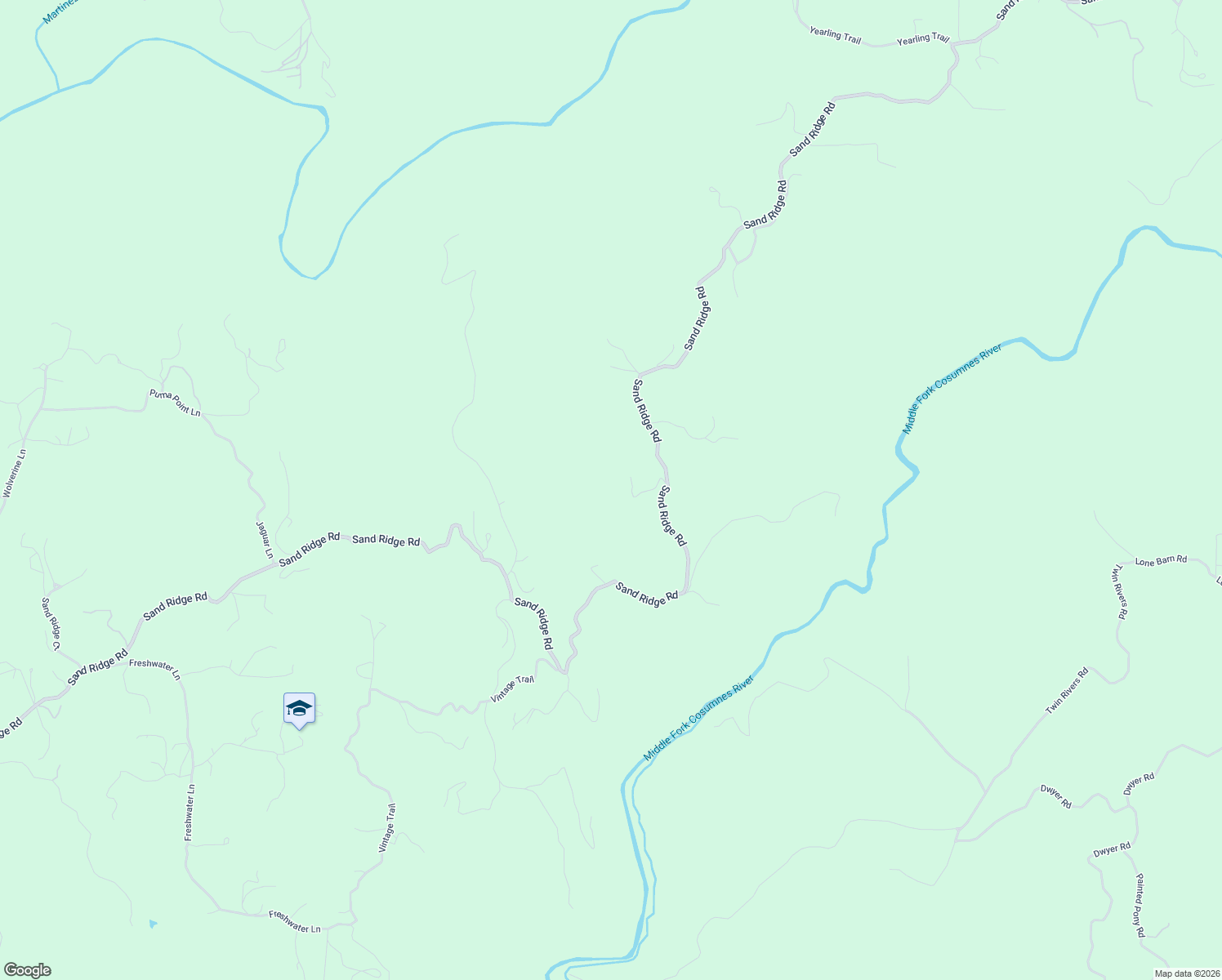 map of restaurants, bars, coffee shops, grocery stores, and more near 2275 Sand Ridge Road in Placerville