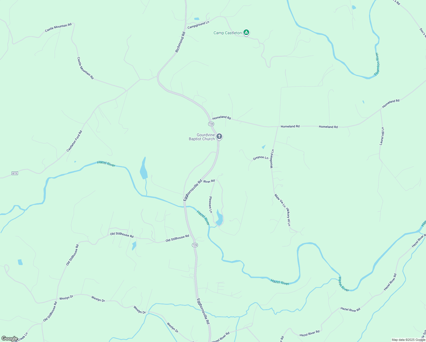 map of restaurants, bars, coffee shops, grocery stores, and more near 7231 Eggbornsville Road in Rixeyville