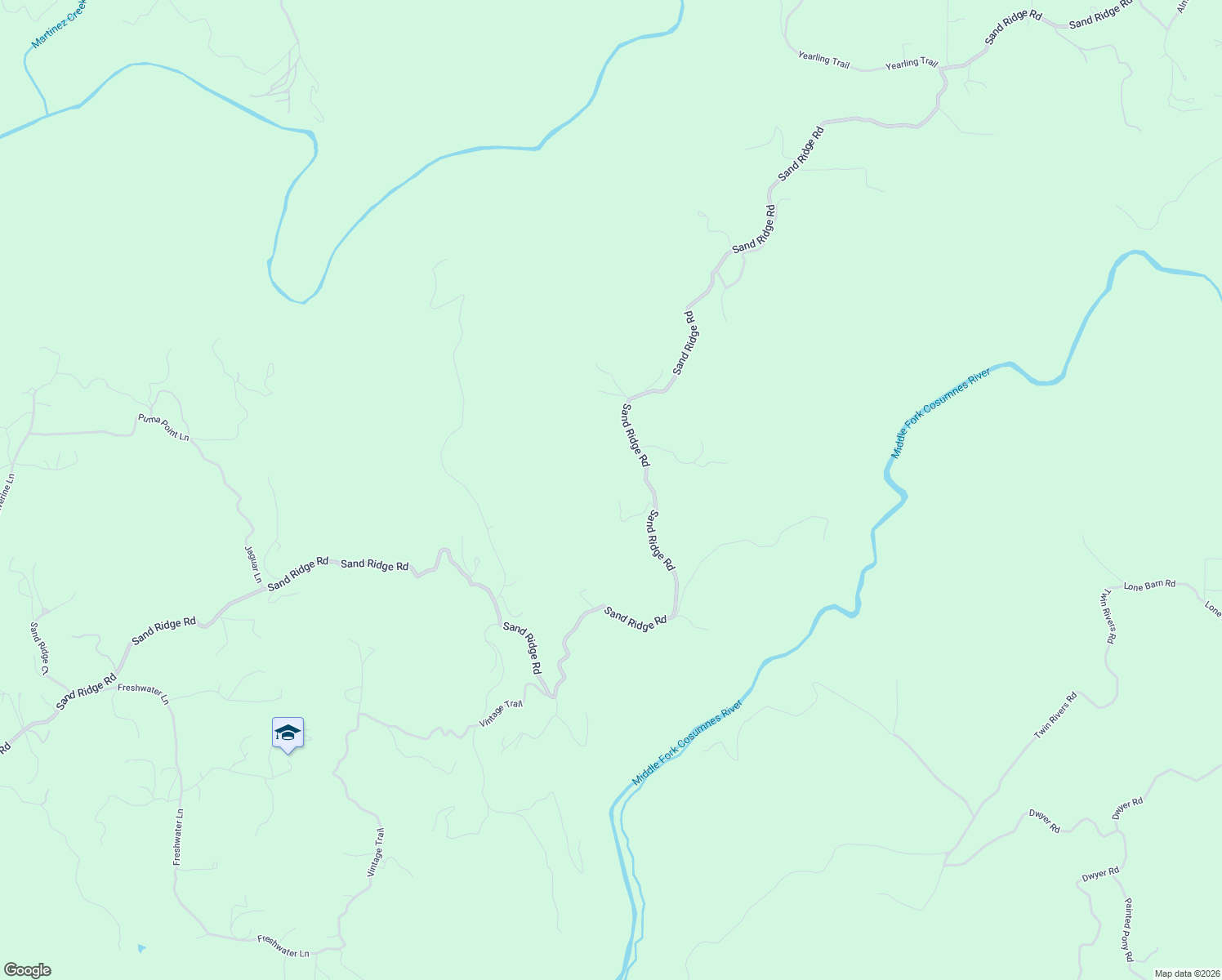 map of restaurants, bars, coffee shops, grocery stores, and more near 2275 Sand Ridge Road in Placerville