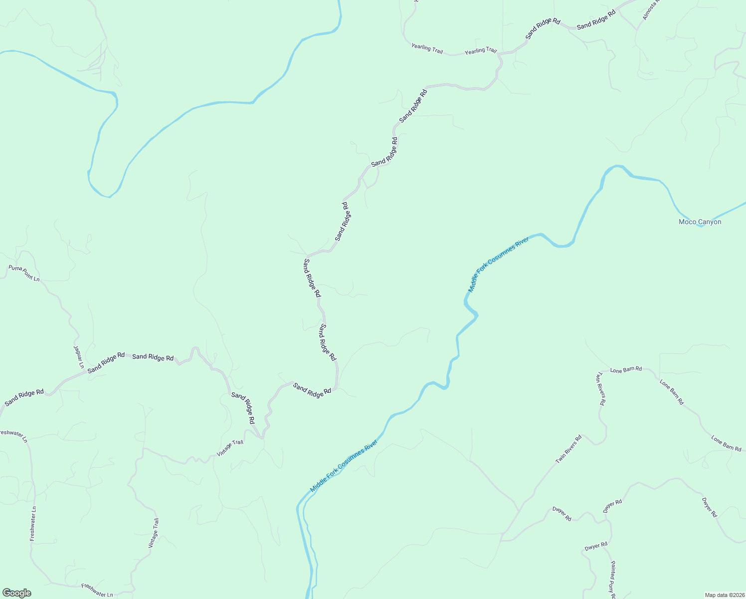 map of restaurants, bars, coffee shops, grocery stores, and more near 2298 Sand Ridge Road in Placerville