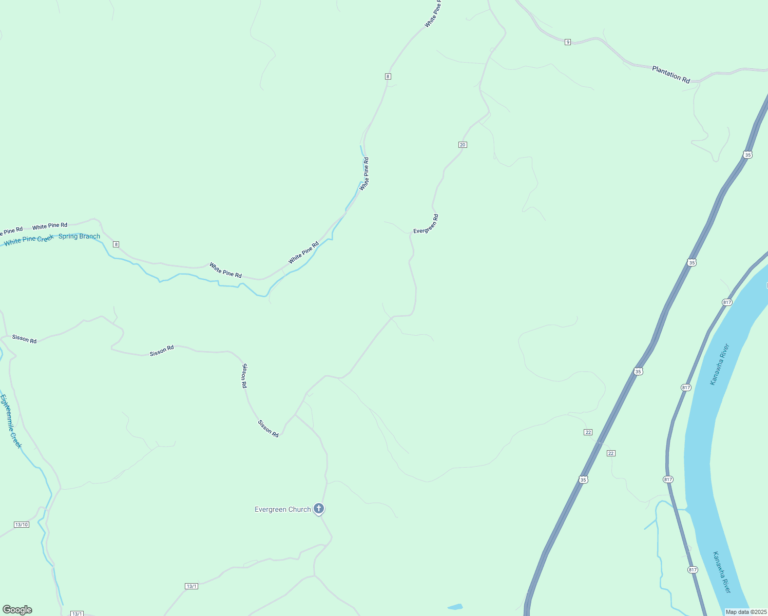 map of restaurants, bars, coffee shops, grocery stores, and more near 3835 Evergreen Road in Fraziers Bottom