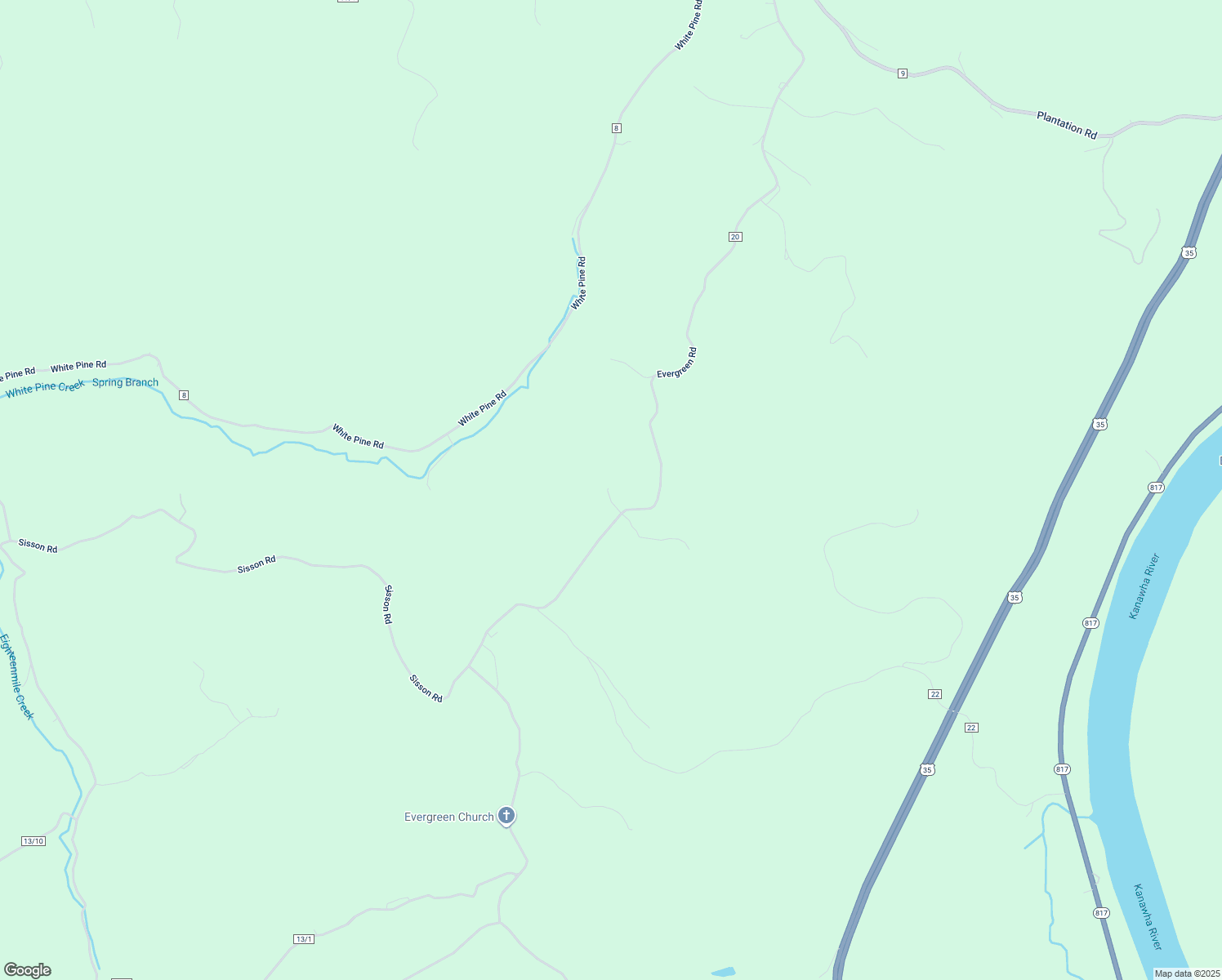 map of restaurants, bars, coffee shops, grocery stores, and more near 3835 Evergreen Road in Fraziers Bottom