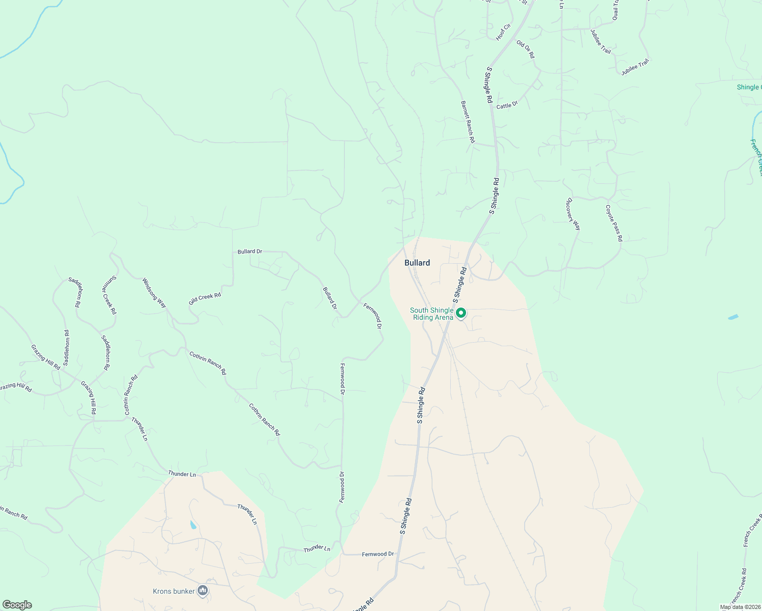 map of restaurants, bars, coffee shops, grocery stores, and more near 5841 Fernwood Drive in Shingle Springs