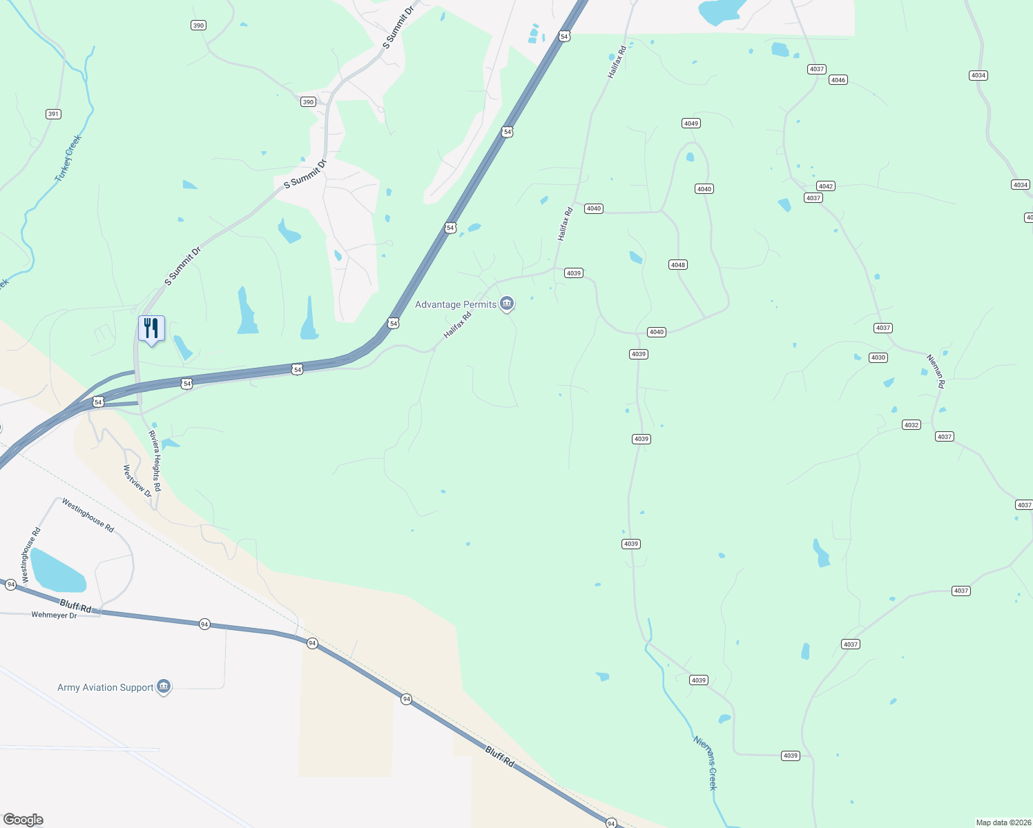 map of restaurants, bars, coffee shops, grocery stores, and more near 12503 County Road 4047 in Holts Summit