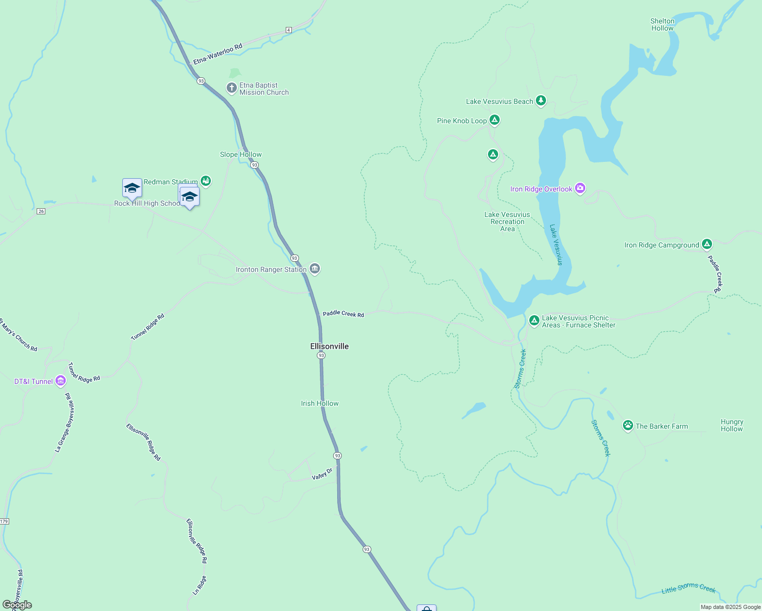 map of restaurants, bars, coffee shops, grocery stores, and more near 297 County Road 29 in Pedro