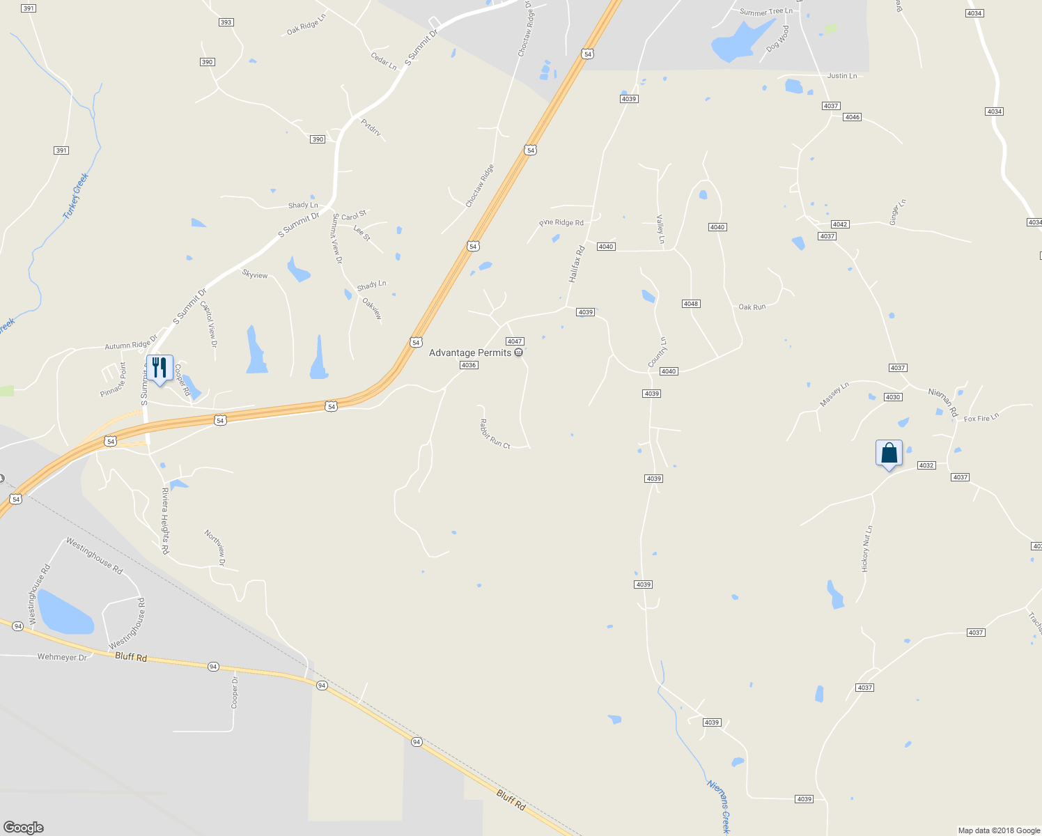 map of restaurants, bars, coffee shops, grocery stores, and more near 12460 Deer Ridge Court in Holts Summit