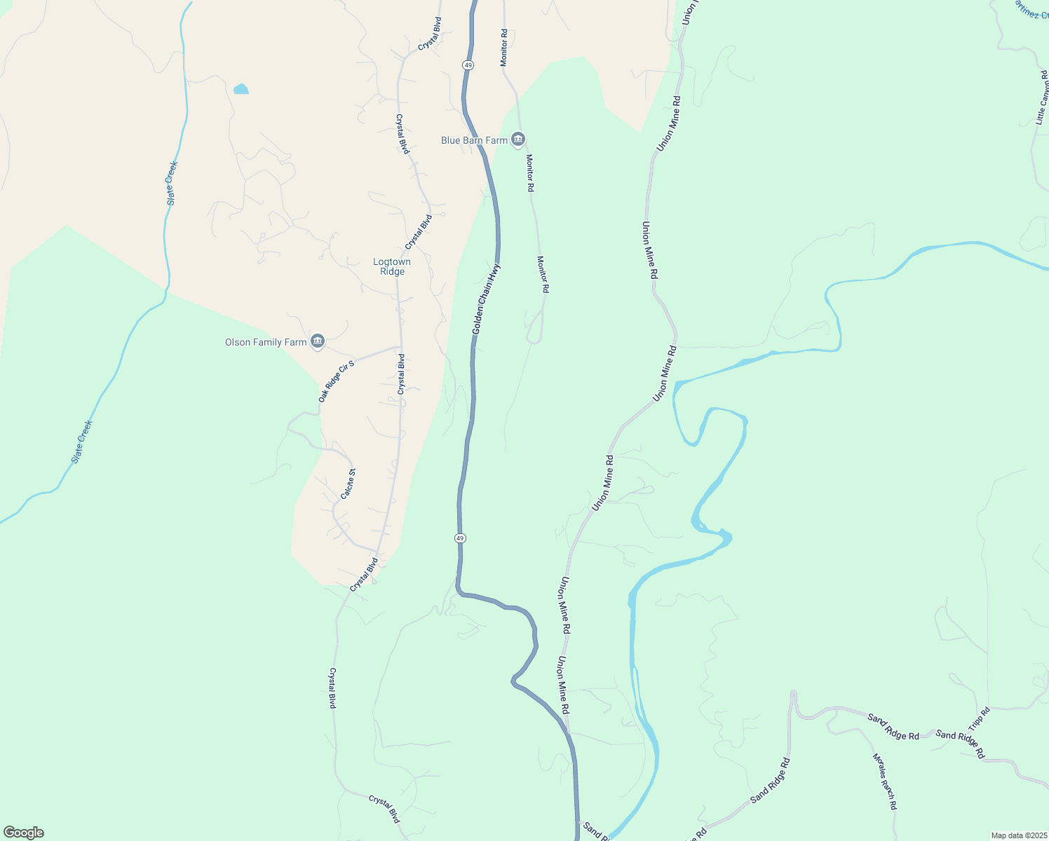 map of restaurants, bars, coffee shops, grocery stores, and more near 6869 Monitor Court in El Dorado County