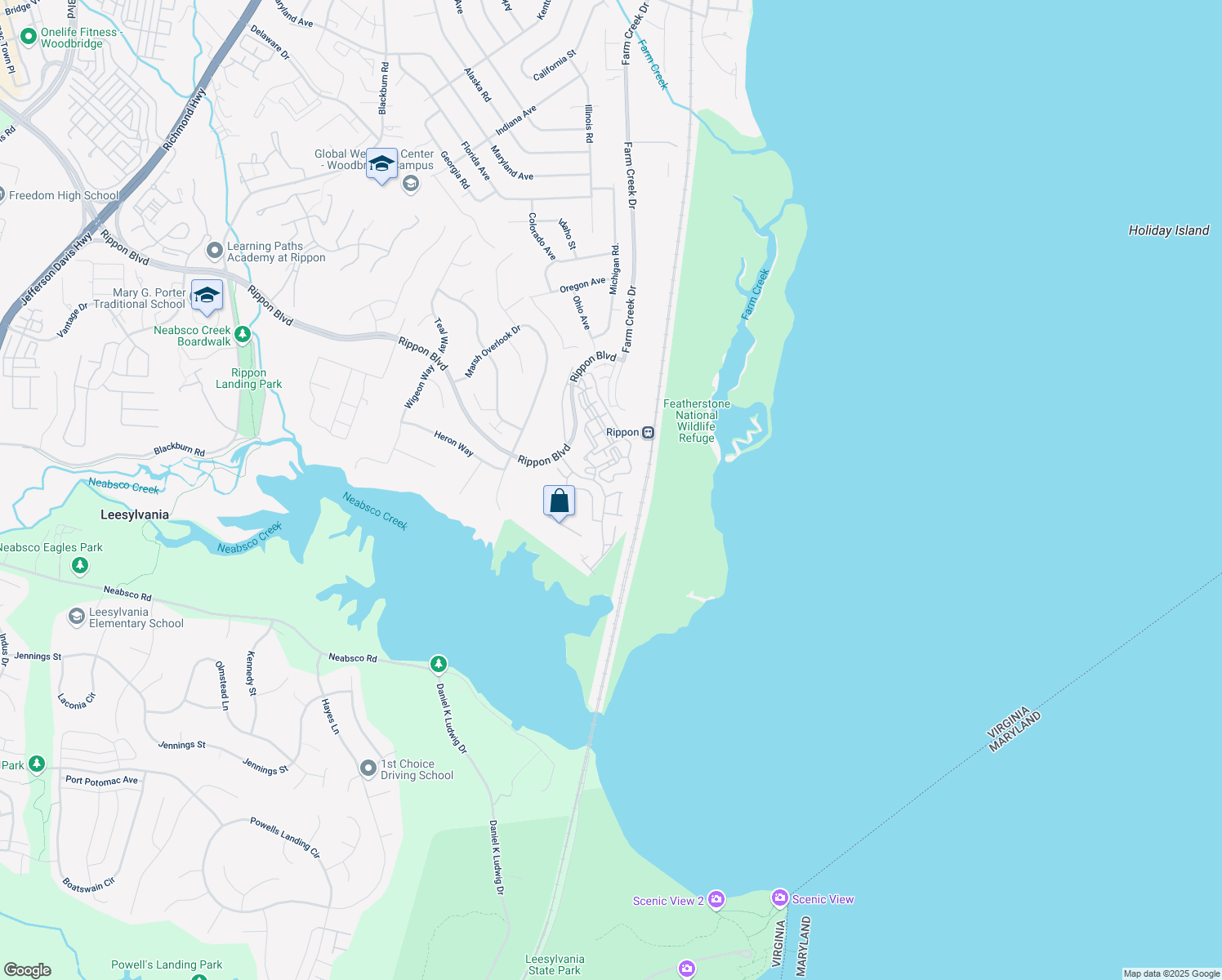 map of restaurants, bars, coffee shops, grocery stores, and more near 15905 Canada Goose Loop in Woodbridge
