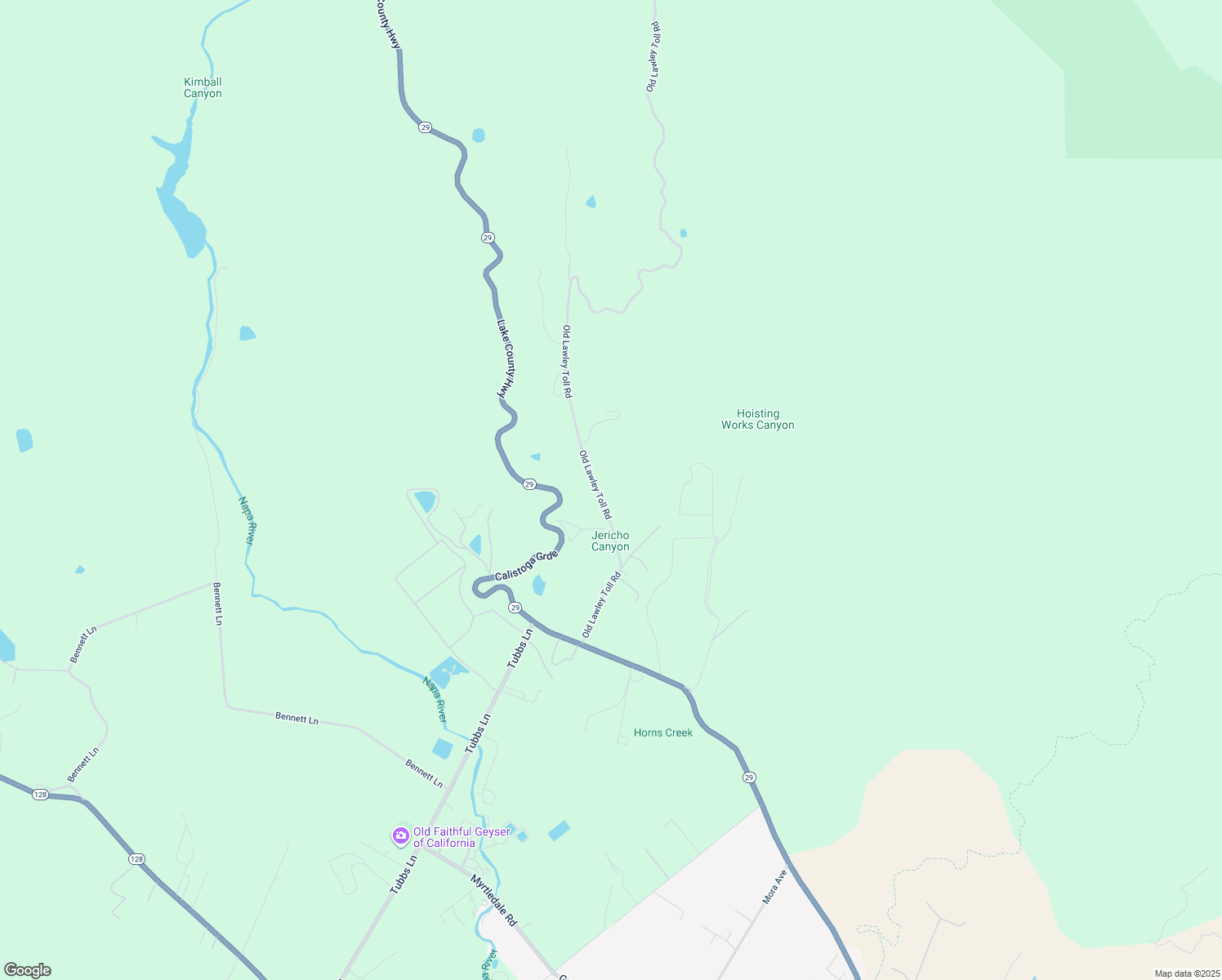 map of restaurants, bars, coffee shops, grocery stores, and more near 3093 Old Lawley Toll Road in Calistoga