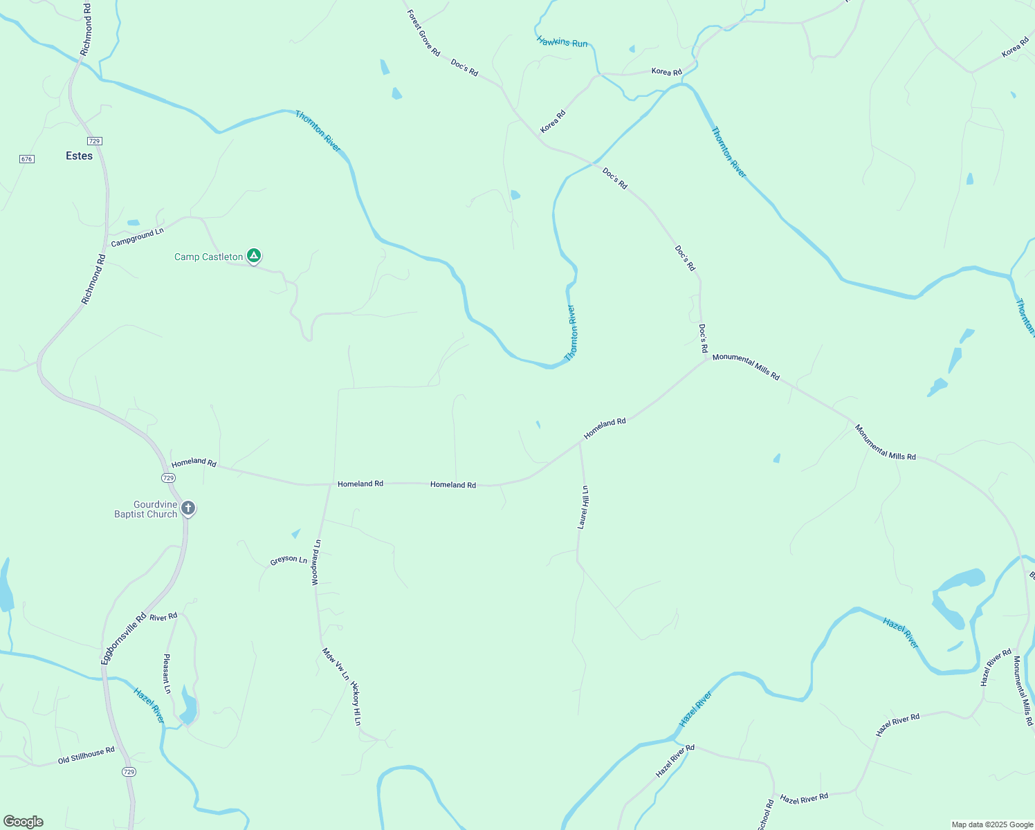 map of restaurants, bars, coffee shops, grocery stores, and more near 11365 Homeland Road in Rixeyville