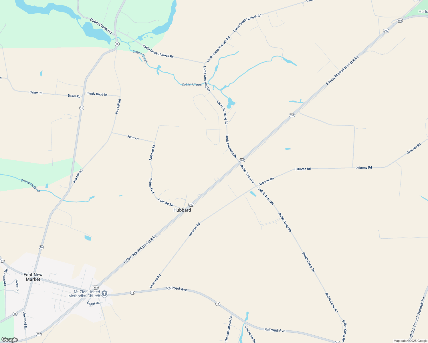 map of restaurants, bars, coffee shops, grocery stores, and more near 4236 East New Market Hurlock Road in Hurlock