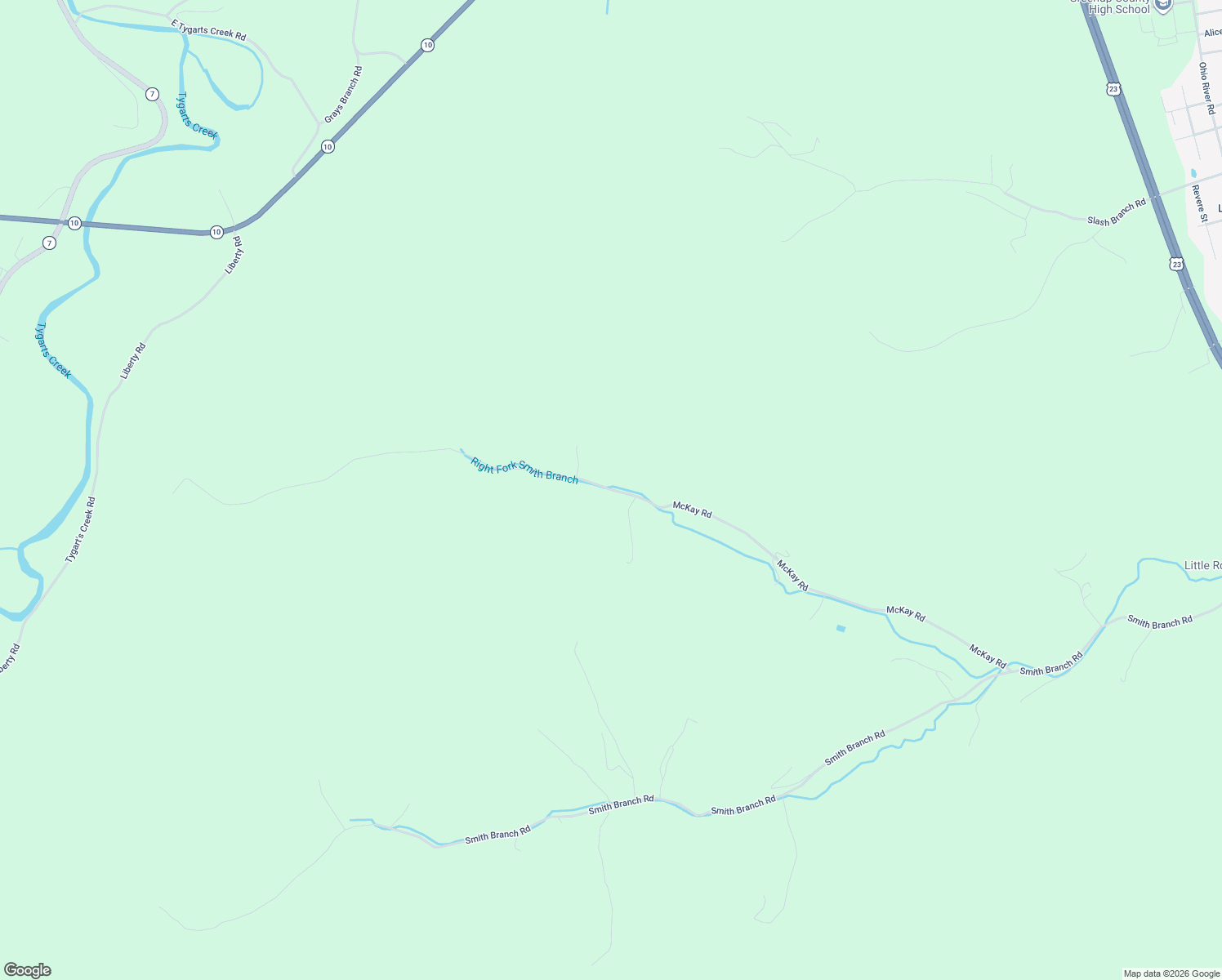 map of restaurants, bars, coffee shops, grocery stores, and more near Right Fork Smith Branch Road in Greenup