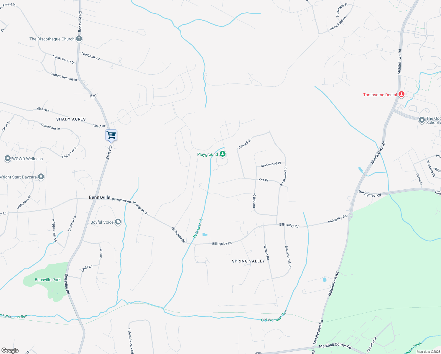 map of restaurants, bars, coffee shops, grocery stores, and more near 9180 Kris Drive in Bennsville