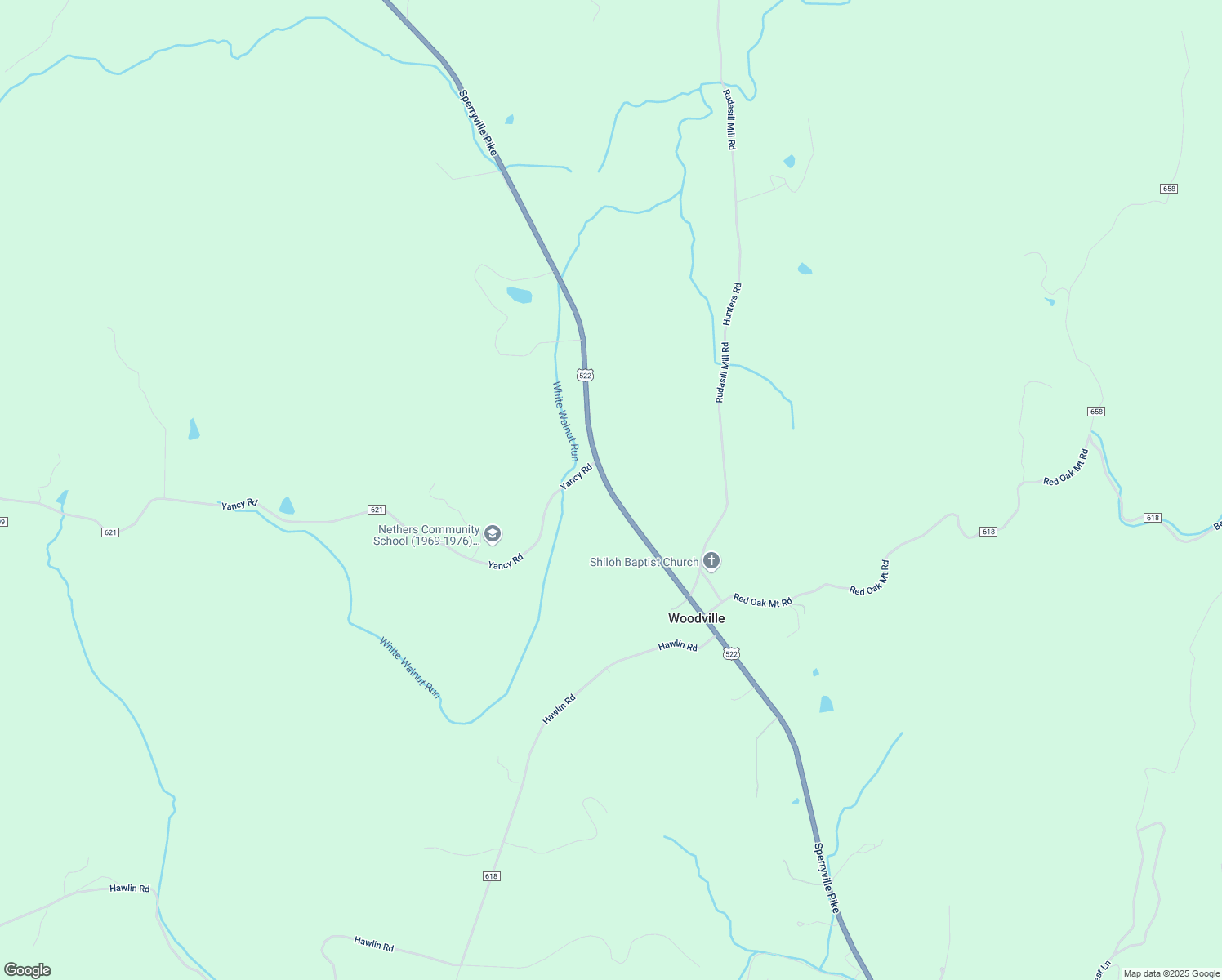 map of restaurants, bars, coffee shops, grocery stores, and more near 4517 Sperryville Pike in Woodville
