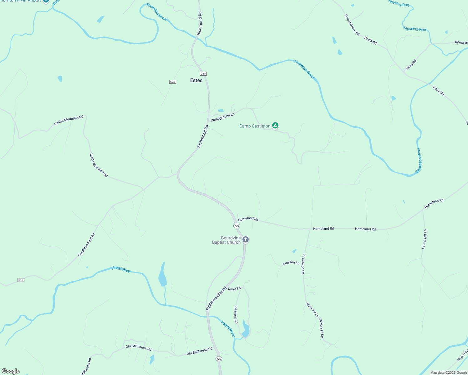 map of restaurants, bars, coffee shops, grocery stores, and more near 6561 Eggbornsville Road in Rixeyville