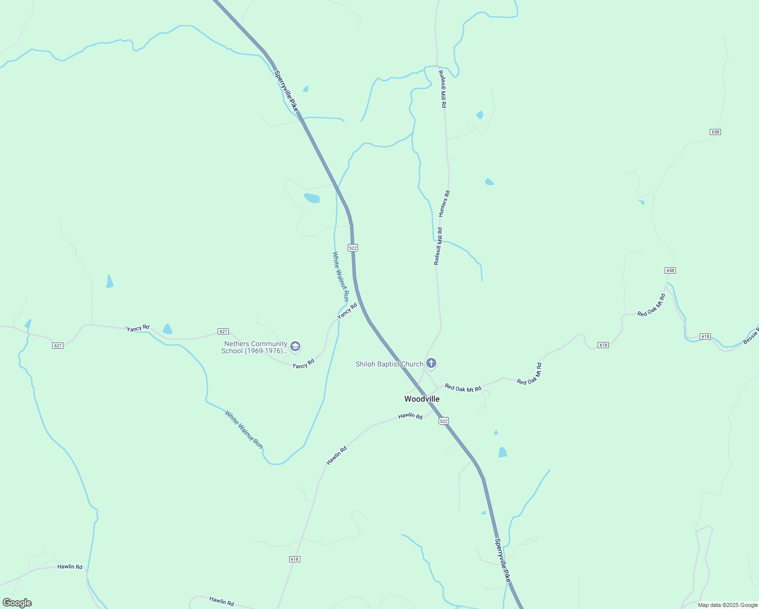 map of restaurants, bars, coffee shops, grocery stores, and more near 4517 Sperryville Pike in Woodville