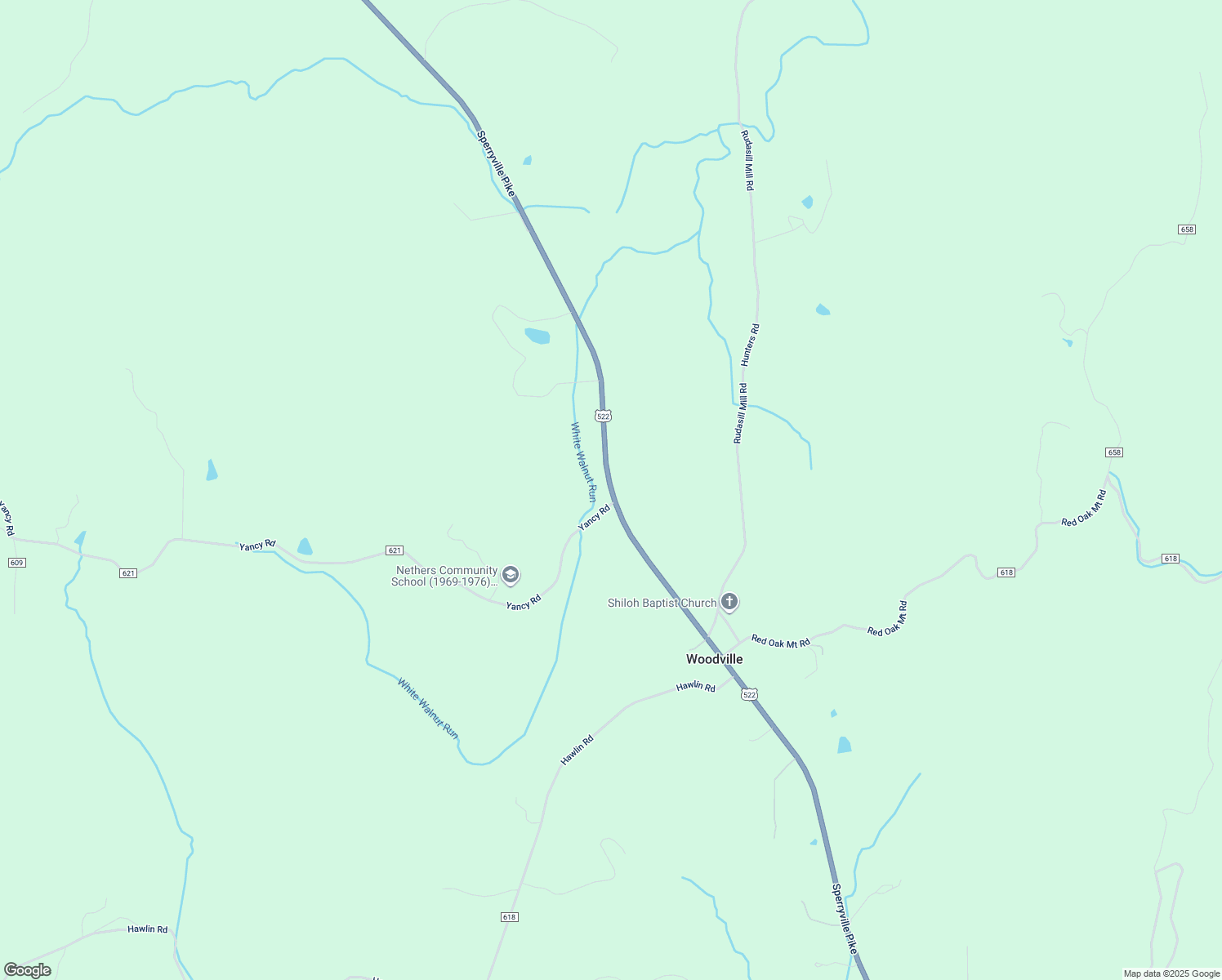 map of restaurants, bars, coffee shops, grocery stores, and more near Sperryville Pike in Woodville