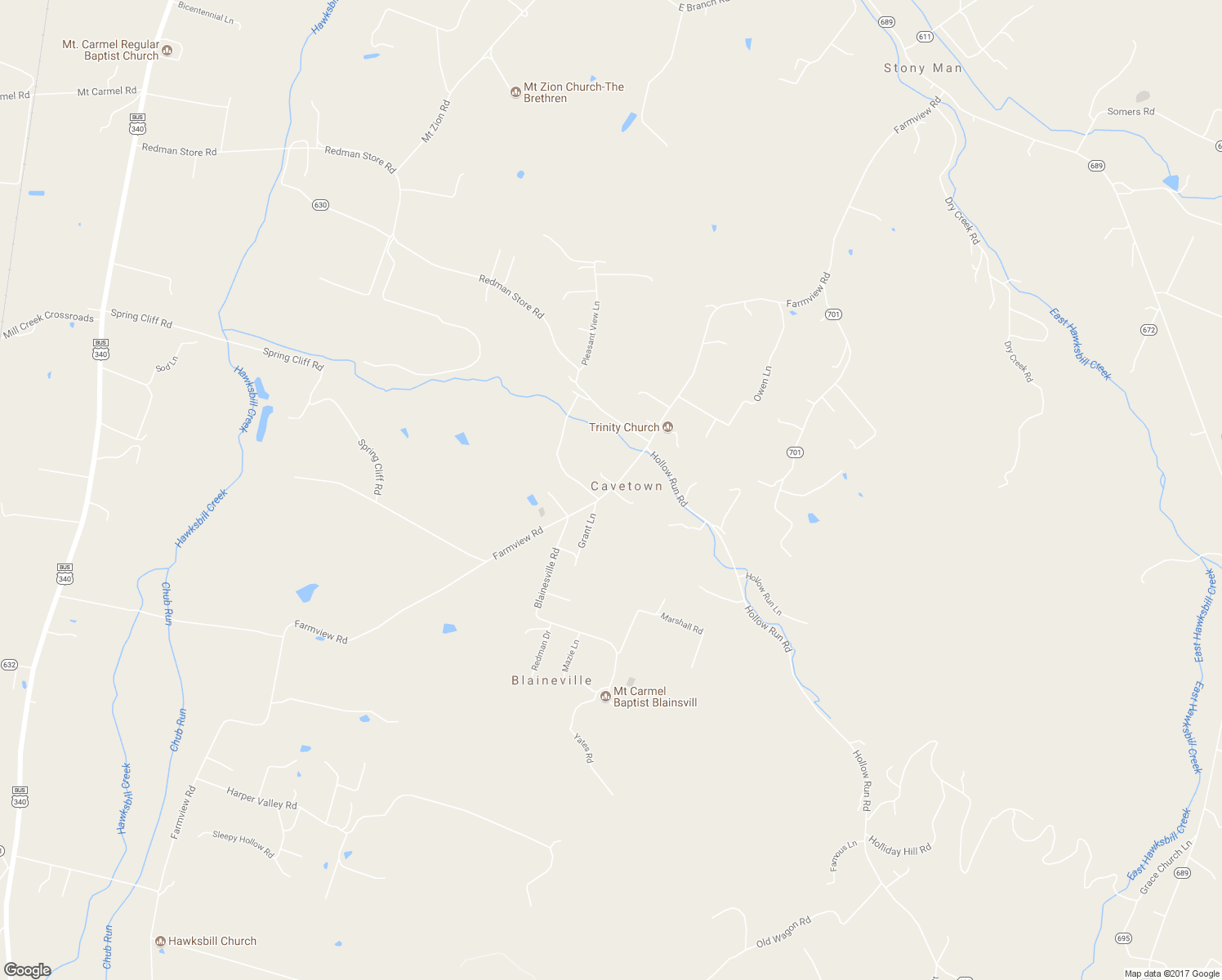 map of restaurants, bars, coffee shops, grocery stores, and more near 1689 Farmview Road in Luray