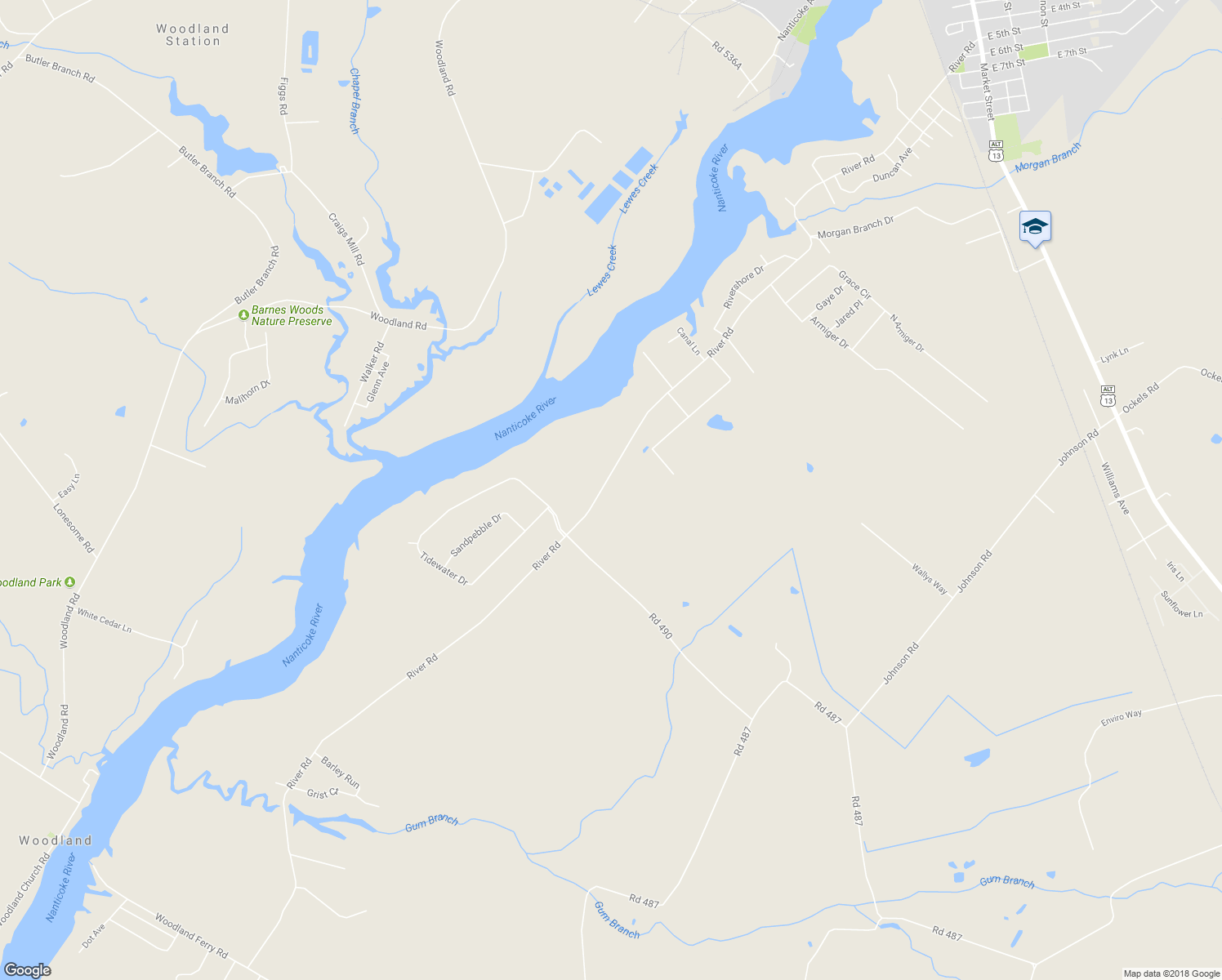 map of restaurants, bars, coffee shops, grocery stores, and more near 26883 River Road in Seaford