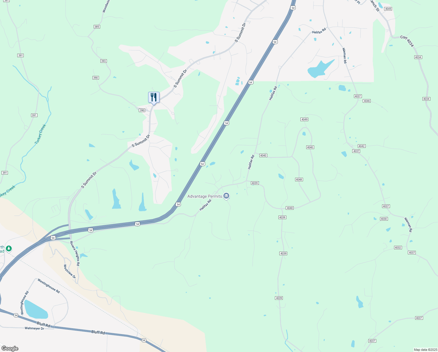 map of restaurants, bars, coffee shops, grocery stores, and more near Highland Drive in Holts Summit