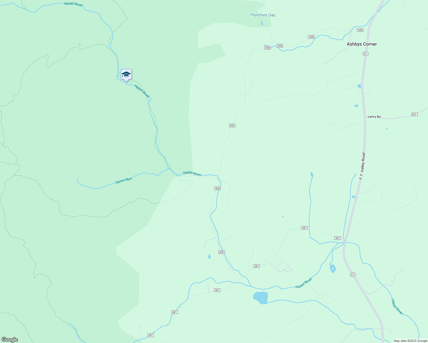 map of restaurants, bars, coffee shops, grocery stores, and more near 197 Woodward Road in Sperryville