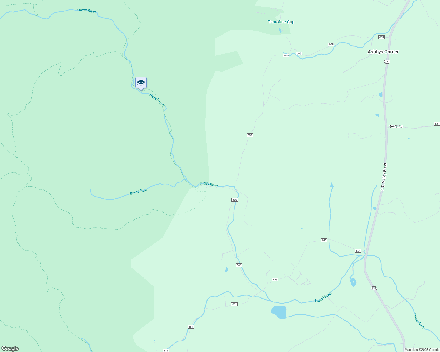 map of restaurants, bars, coffee shops, grocery stores, and more near 197 Woodward Road in Sperryville