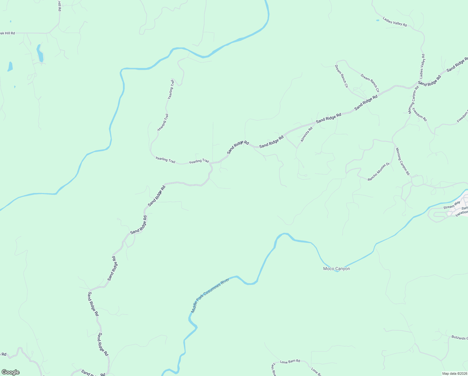map of restaurants, bars, coffee shops, grocery stores, and more near 2870 Sand Ridge Road in Placerville