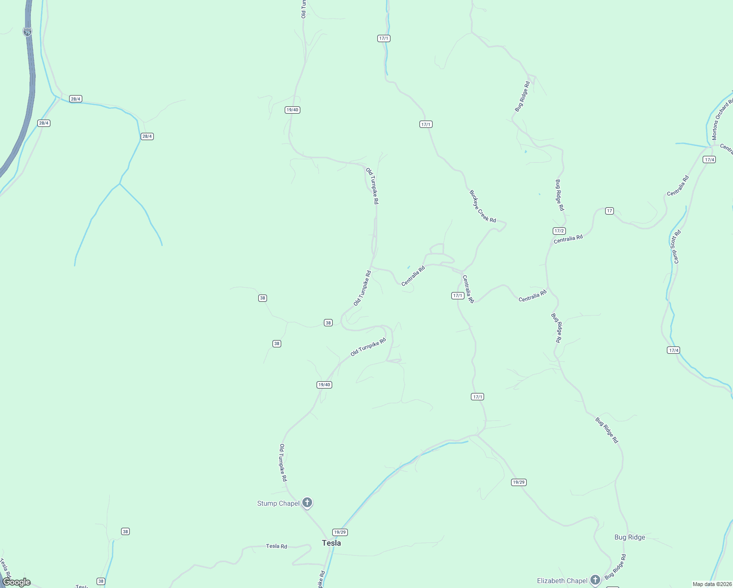 map of restaurants, bars, coffee shops, grocery stores, and more near 3801 Old Turnpike Road in Sutton