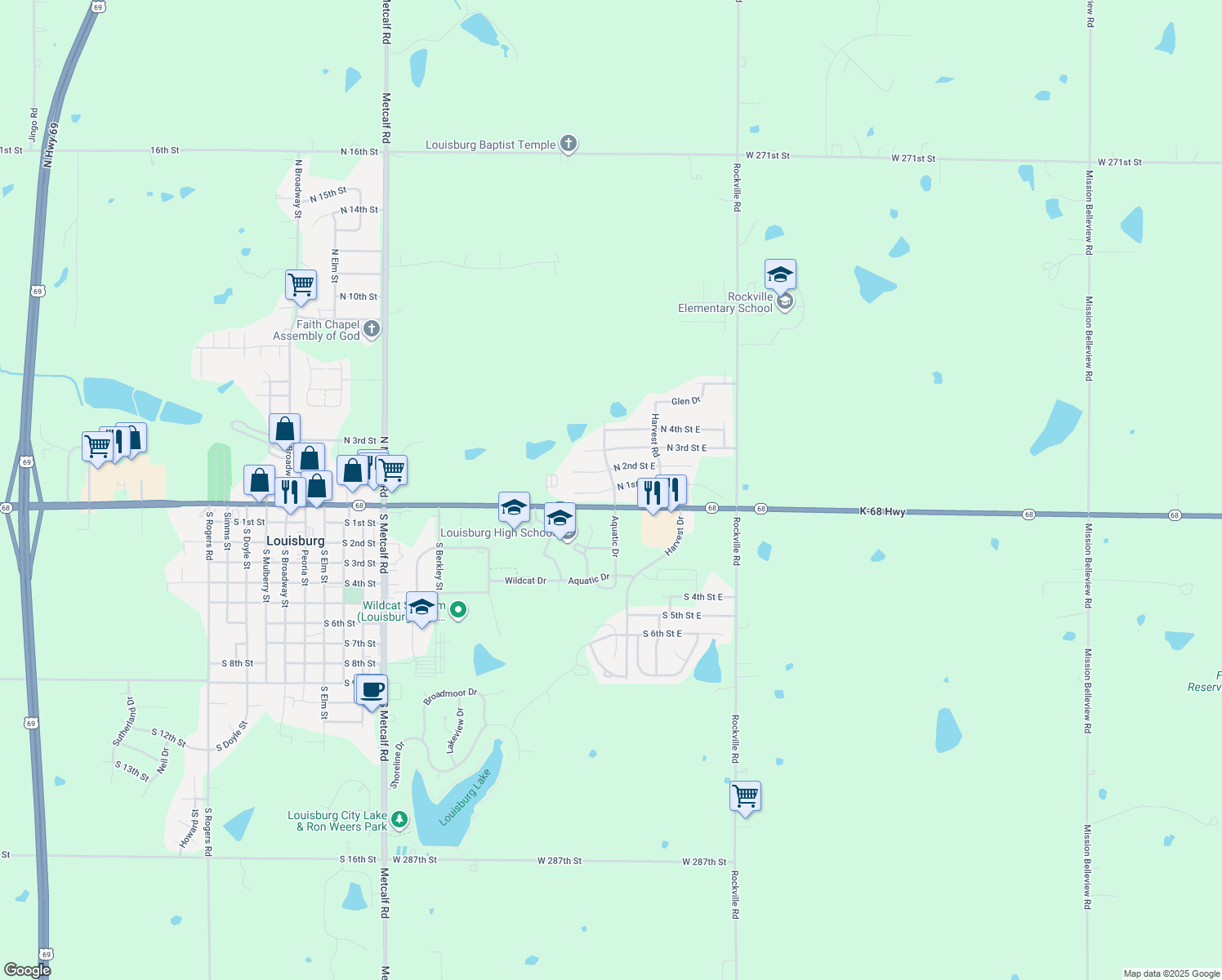 1103 N 1st Street East, Louisburg KS Walk Score