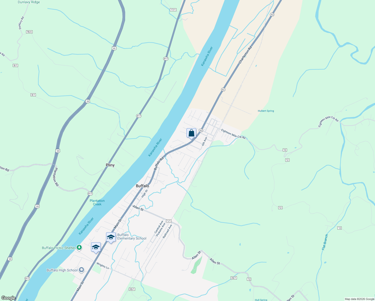 map of restaurants, bars, coffee shops, grocery stores, and more near 64 Fir Street in Buffalo