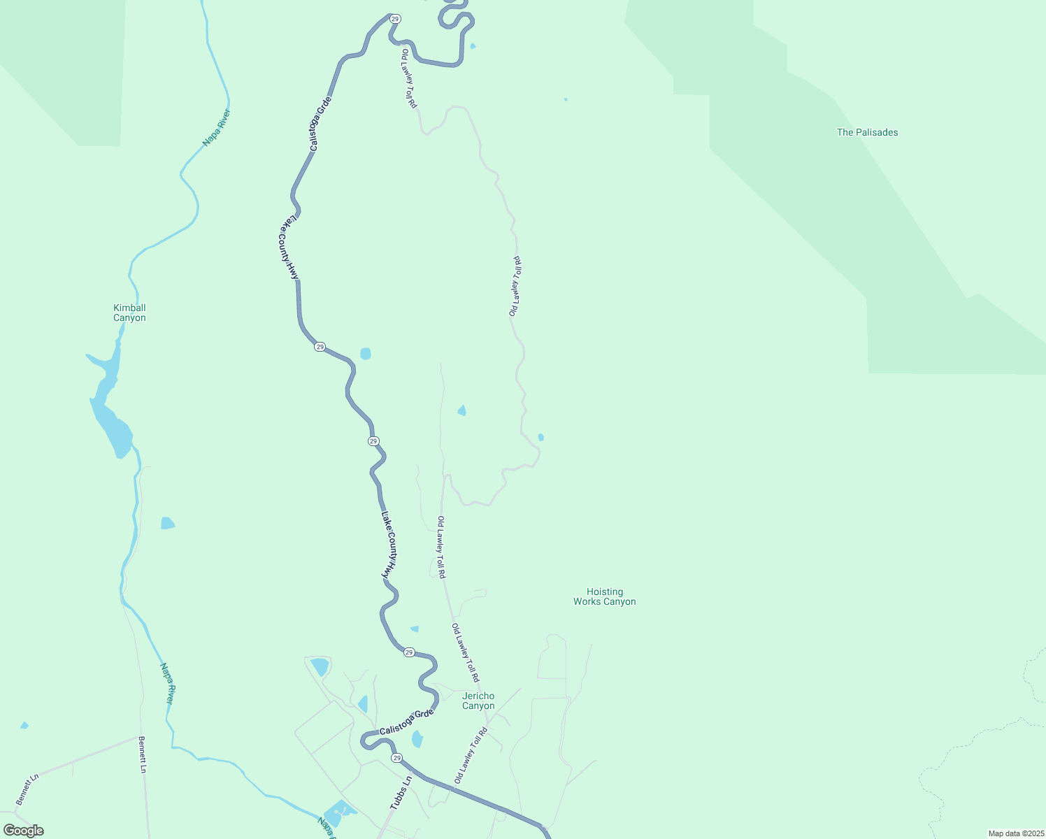 map of restaurants, bars, coffee shops, grocery stores, and more near 3485 Old Lawley Toll Road in Calistoga