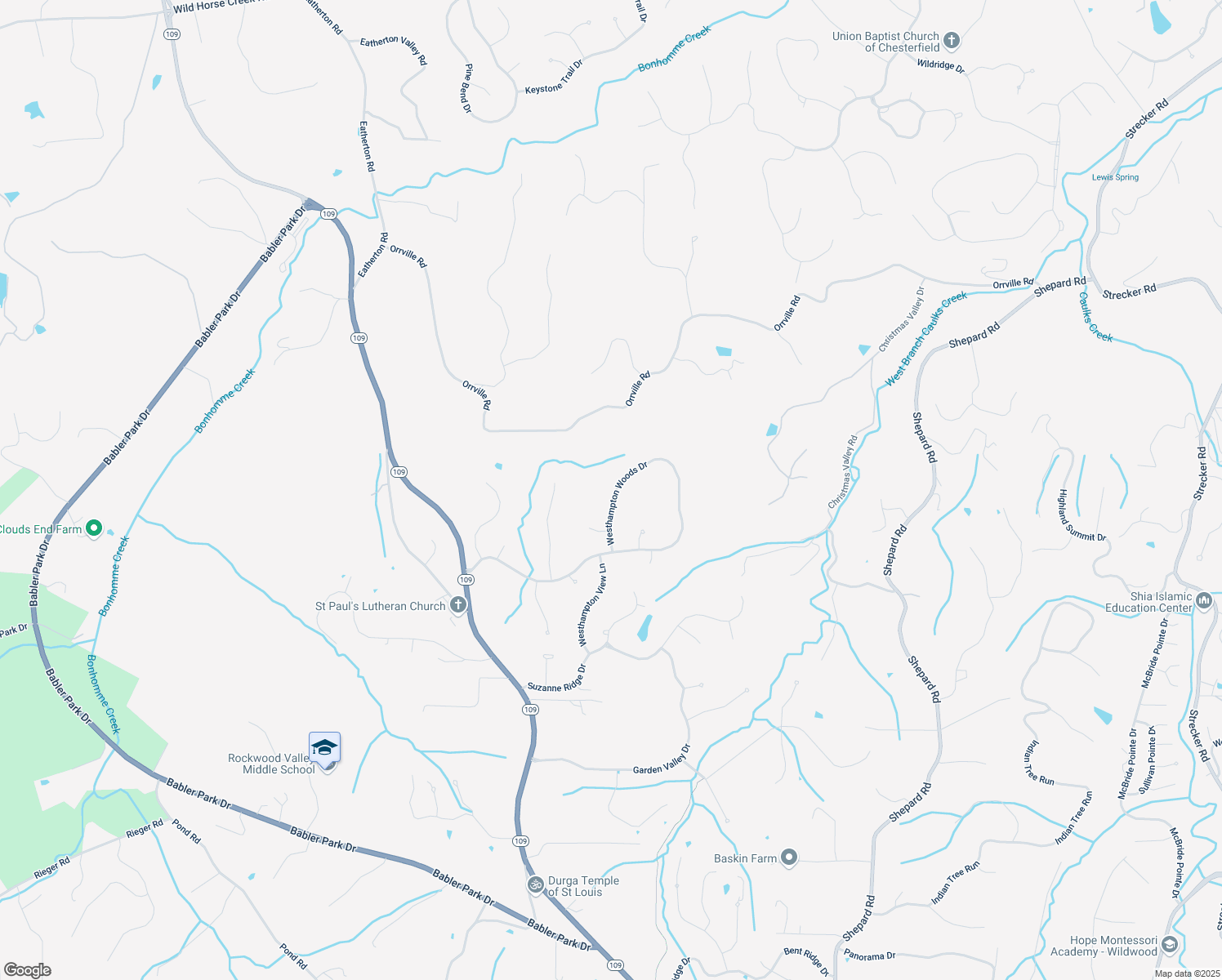 map of restaurants, bars, coffee shops, grocery stores, and more near 17660 Westhampton Woods Drive in Wildwood
