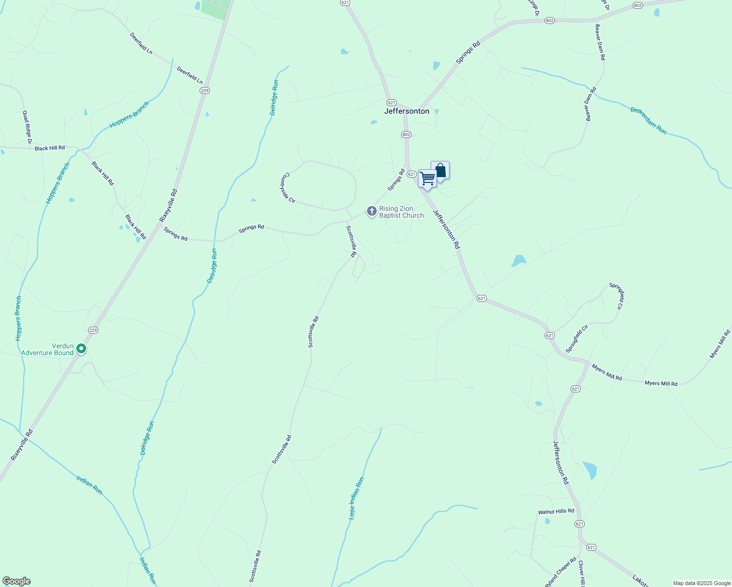map of restaurants, bars, coffee shops, grocery stores, and more near 5324 Apple Blossom Lane in Jeffersonton