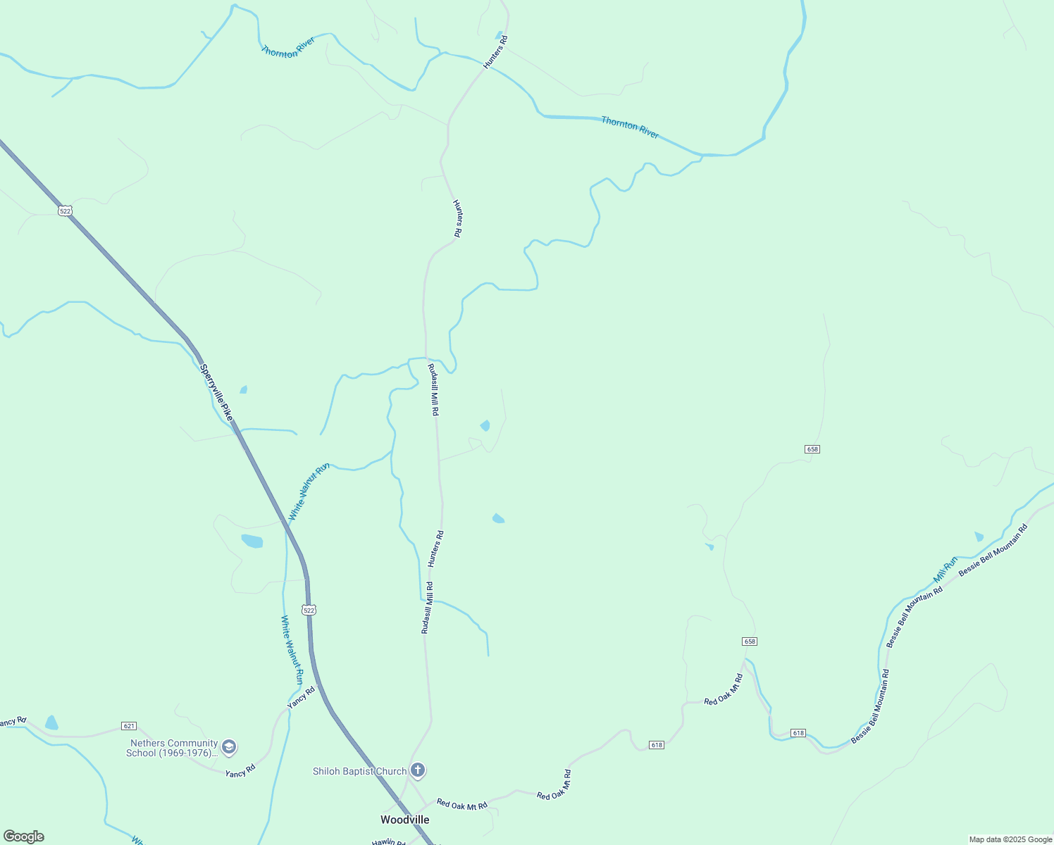 map of restaurants, bars, coffee shops, grocery stores, and more near in Woodville