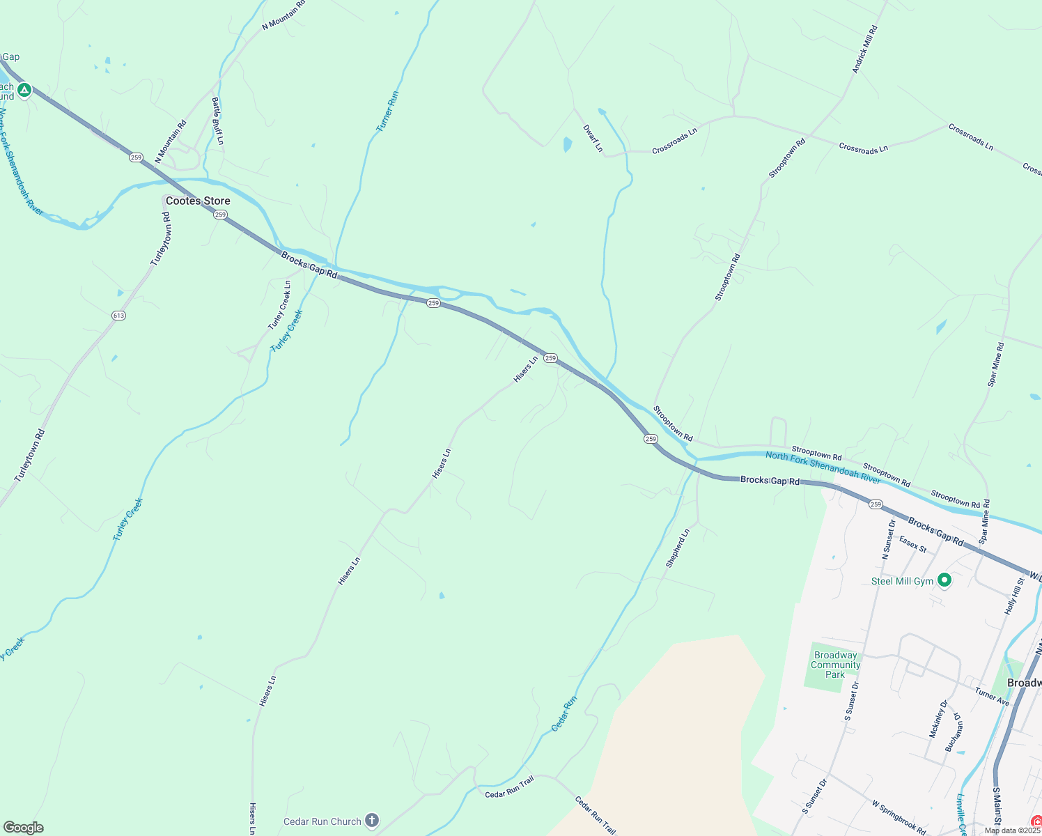 map of restaurants, bars, coffee shops, grocery stores, and more near 13336 Hisers Ln in Broadway